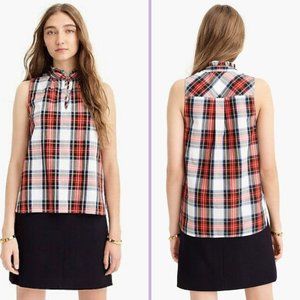J.Crew Stewart Tartan Plaid Ruffle Sleeveless Top